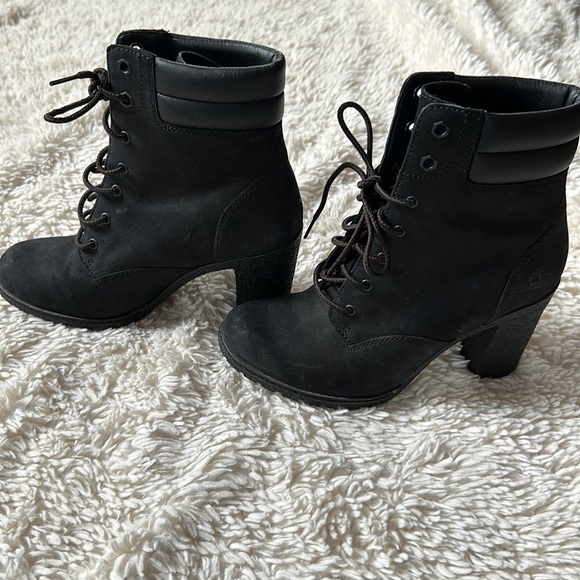 COPY - Timberland Tillston Lace up High Heel Booties Black Size 7.5 - Picture 10 of 11